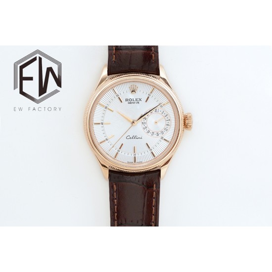 Rolex-Cellini Date 39mm RG/LE White EWF Asia 3165 Mod