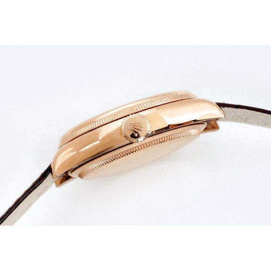 Rolex-Cellini Date 39mm RG/LE Black EWF Asia 3165 Mod