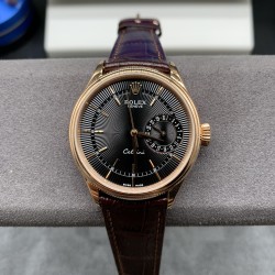 Rolex-Cellini Date 39mm RG/LE Black EWF Asia 3165 Mod