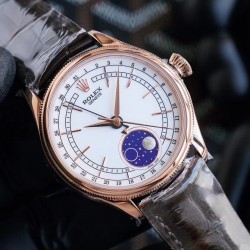 Rolex-Cellini 50535 Moonphase RG/LE Wht TWCF Asia 3195 Mod