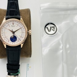Rolex-Cellini 50535 Moonphase RG/LE Wht VRF Asia 3195 Mod
