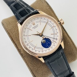 Rolex-Cellini 50535 Moonphase RG/LE Wht VRF Asia 3195 Mod