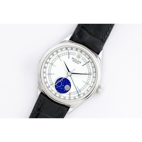 Rolex-Cellini 50535 Moonphase SS/LE Wht EWF Asia 3195 Mod