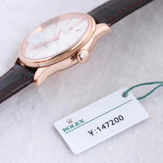 Rolex-Cellini Time 50505 RG/LE White Diam MKS Asia 3132