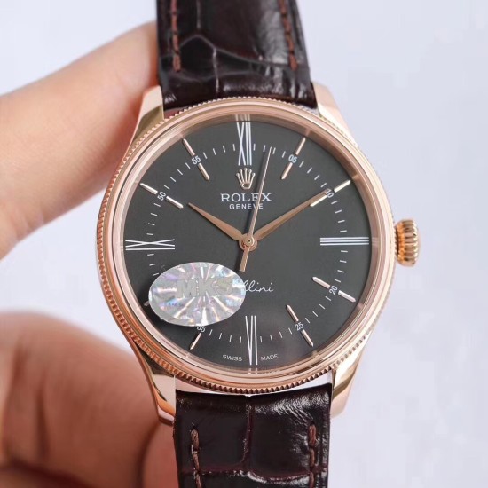 Rolex-Cellini Time 50505 RG/LE Black Diam MKS Asia 3132