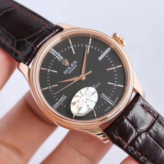 Rolex-Cellini Time 50505 RG/LE Black Diam MKS Asia 3132