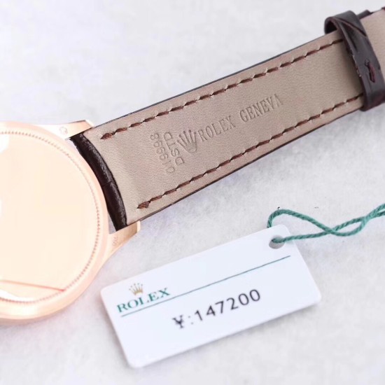 Rolex-Cellini Time 50505 RG/LE Black Diam MKS Asia 3132