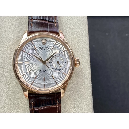 Rolex-Cellini Date 39mm RG/LE White TWF Asia 3165 Mod