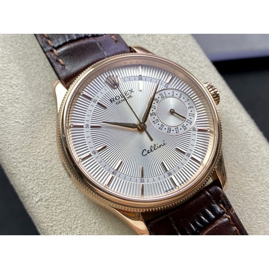 Rolex-Cellini Date 39mm RG/LE White TWF Asia 3165 Mod
