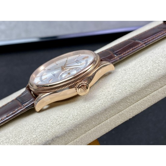 Rolex-Cellini Date 39mm RG/LE White TWF Asia 3165 Mod