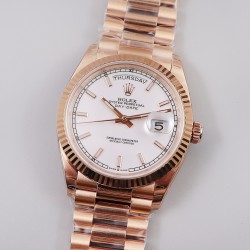 Rolex-DayDate 128235 36mm RG/RG White/Stick EWF V3 VR3255(Gain Weight)