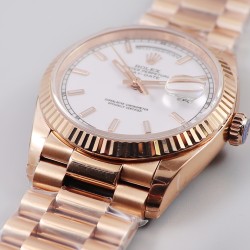 Rolex-DayDate 128235 36mm RG/RG White/Stick EWF V3 VR3255(Gain Weight)