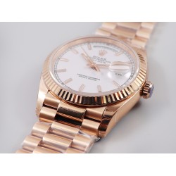 Rolex-DayDate 128235 36mm RG/RG White/Stick EWF V3 VR3255(Gain Weight)