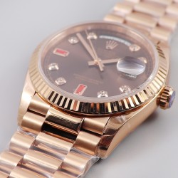 Rolex-DayDate 128235 36mm RG/RG Brown/Dia EWF V3 VR3255(Gain Weight)