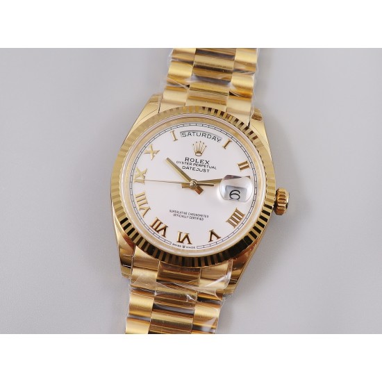 Rolex-DayDate 128238 36mm YG/YG Silver/Rmn EWF V3 VR3255(Gain Weight)