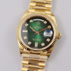 Rolex-DayDate 128238 36mm YG/YG Green/Dia EWF V3 VR3255(Gain Weight)
