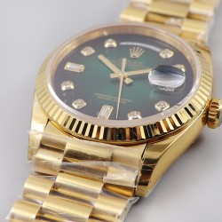Rolex-DayDate 128238 36mm YG/YG Green/Dia EWF V3 VR3255(Gain Weight)