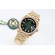 Rolex-DayDate 36mm Dia Pres YG/YG Green Diam EWF A3255 Mod