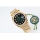 Rolex-DayDate 36mm Dia Pres YG/YG Green Diam EWF A3255 Mod