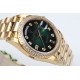 Rolex-DayDate 36mm Dia Pres YG/YG Green Diam EWF A3255 Mod