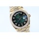 Rolex-DayDate 36mm Dia Pres YG/YG Green Diam EWF A3255 Mod