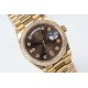 Rolex-DayDate 36mm Dia Pres YG/YG Brown Diam EWF A3255 Mod