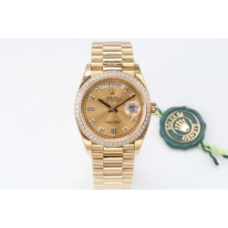 Rolex-DayDate 36mm Dia Pres YG/YG Gold Diam EWF A3255 Mod
