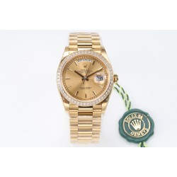 Rolex-DayDate 36mm Dia Pres YG/YG Gold Stk EWF A3255 Mod