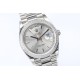 Rolex-DayDate 36mm Dia Pres SS/SS Silv Wht Stk EWF A3255 Mo