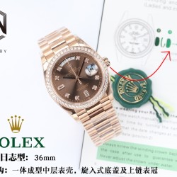 Rolex-DayDate 36mm Dia Pres RG/RG G-Brown Diam EWF A3255 Mo