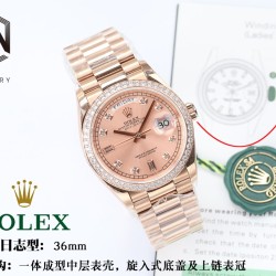 Rolex-DayDate 36mm Dia Pres RG/RG Gold Diam EWF A3255 Mod