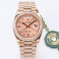 Rolex-DayDate 36mm Dia Pres RG/RG Gold Diam EWF A3255 Mod