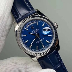 Rolex-DayDate 128239 36mm SS/LE Blue/Stk QF V3 VR3255(Gain Weight)