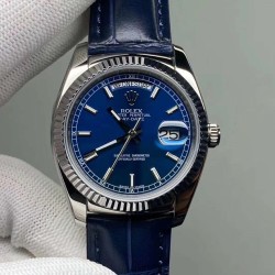 Rolex-DayDate 128239 36mm SS/LE Blue/Stk QF V3 VR3255(Gain Weight)