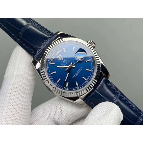 Rolex-DayDate 128239 36mm SS/LE Blue/Stk QF V3 VR3255(Gain Weight)