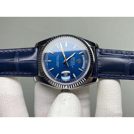 Rolex-DayDate 128239 36mm SS/LE Blue/Stk QF V3 VR3255(Gain Weight)