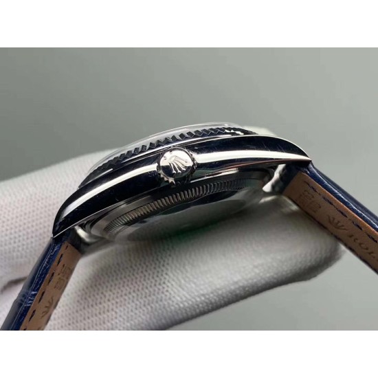 Rolex-DayDate 128239 36mm SS/LE Blue/Stk QF V3 VR3255(Gain Weight)