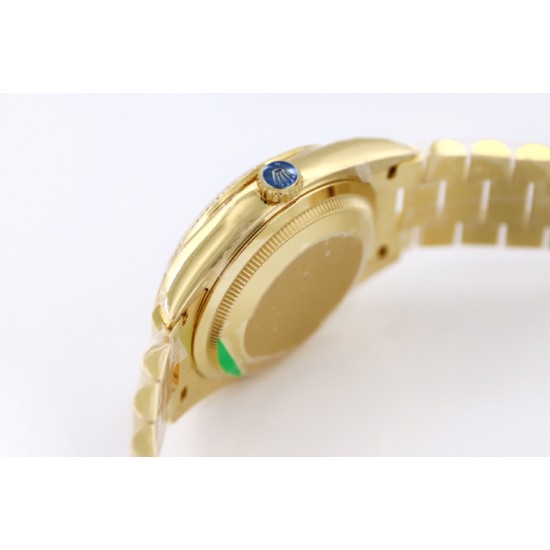 Rolex-DayDate 36mm Dia Pres YG/YG Brown Diam EWF A3255 Mod