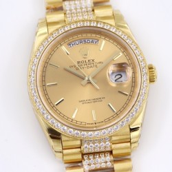 Rolex-DayDate 36mm Dia Pres YG/YG Gold Diam EWF A3255 Mod