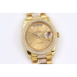 Rolex-DayDate 36mm Dia Pres YG/YG Gold Diam EWF A3255 Mod