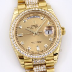 Rolex-DayDate 36mm Dia Pres YG/YG Gold Diam EWF A3255 Mod