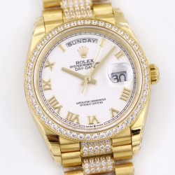 Rolex-DayDate 128238 36mm YG/YG White/Rmn Diam EWF V3 VR3255(Gain Weight)