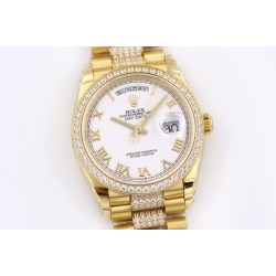 Rolex-DayDate 128238 36mm YG/YG White/Rmn Diam EWF V3 VR3255(Gain Weight)