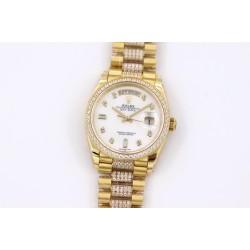 Rolex-DayDate 36mm Dia Pres YG/YG Wht MOP Diam EWF A3255 Mo