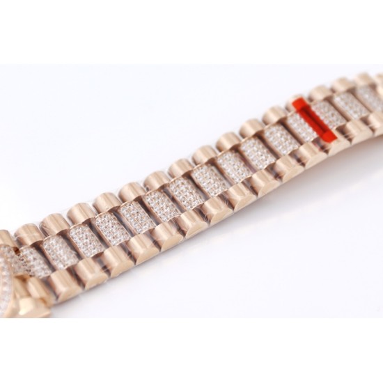 Rolex-DayDate 36mm Dia Pres RG/RG G-Brown Diam EWF A3255 Mo