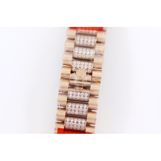 Rolex-DayDate 36mm Dia Pres RG/RG G-Brown Diam EWF A3255 Mo