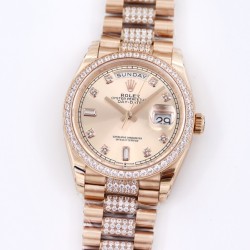 Rolex-DayDate 36mm Dia Pres RG/RG Gold Diam EWF A3255 Mod