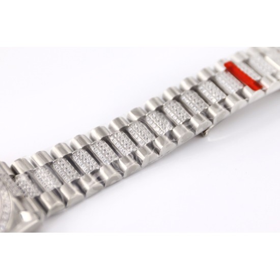 Rolex-DayDate 36mm Dia Pres SS/SS Wht MOP Diam EWF A3255 Mo