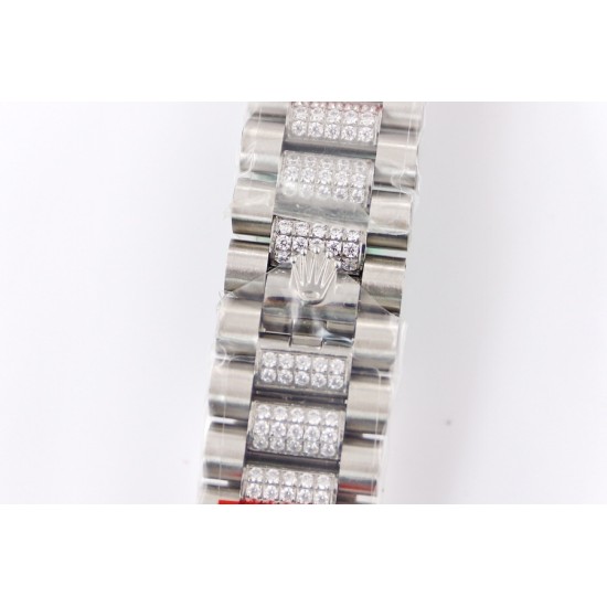 Rolex-DayDate 36mm Dia Pres SS/SS Wht MOP Diam EWF A3255 Mo