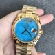 Rolex-DayDate 36mm YG/YG Flt Pres Turquoise Dial RAF A2836